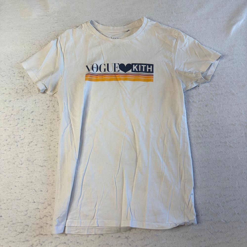 Kith Vogue T Shirt Mens Size‎ M White Short Sleeve Graphic Logo France Exclusive